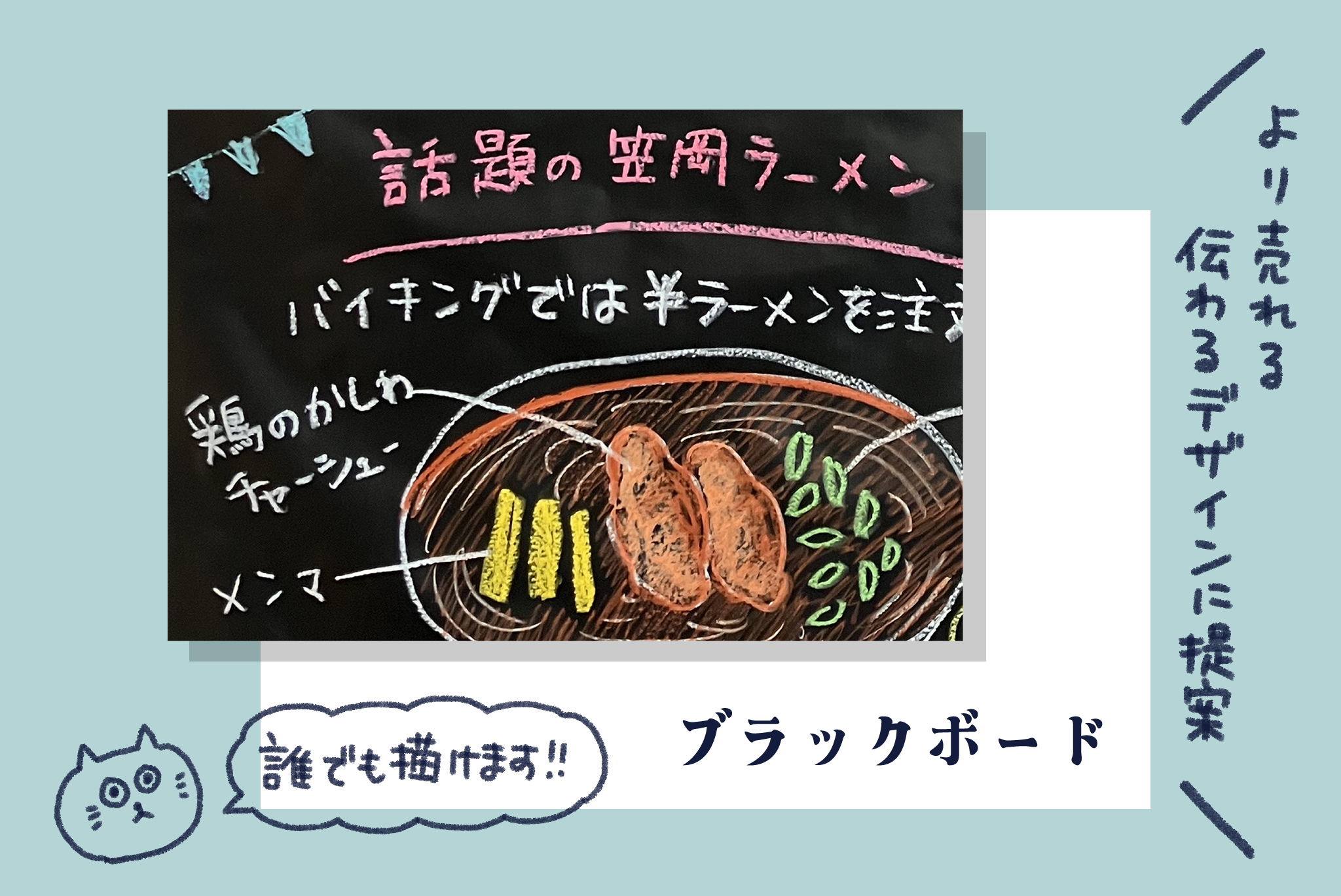 黒板メニューのデザイン例